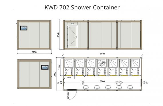 KWD 702 Shower Container