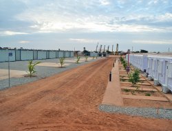 Pemasangan Kabin Pengurusan Modular yang telah siap di Senegal.