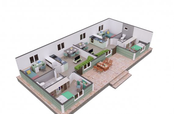 102 m2 Rumah Modular Tingkat Satu
