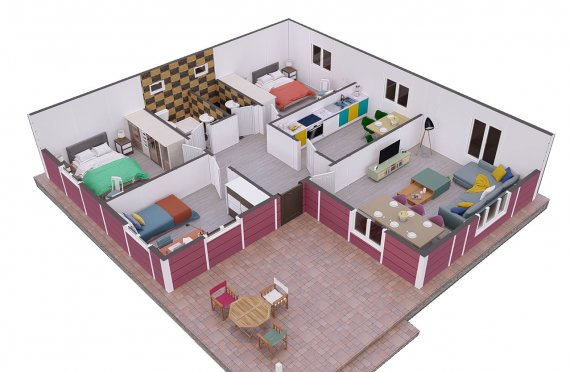 123 m2 Rumah Modular Tingkat Satu