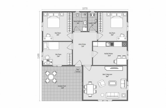 123 m2 Rumah Modular Tingkat Satu
