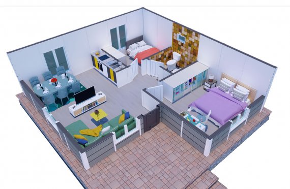 64 m2 Rumah Modular Tingkat Satu