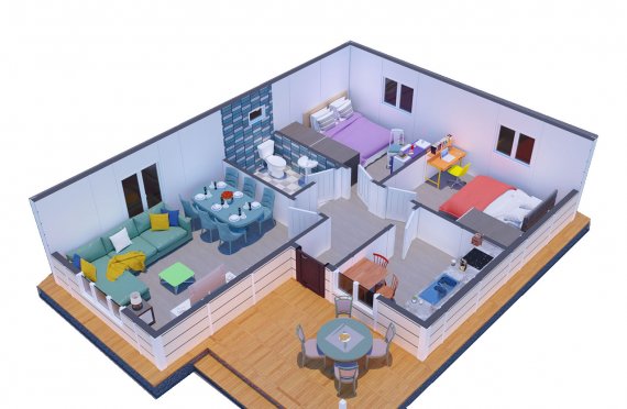 73 m2 Rumah Modular Tingkat Satu
