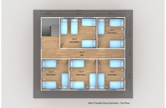 Unit Kemudahan Modular 206 m²